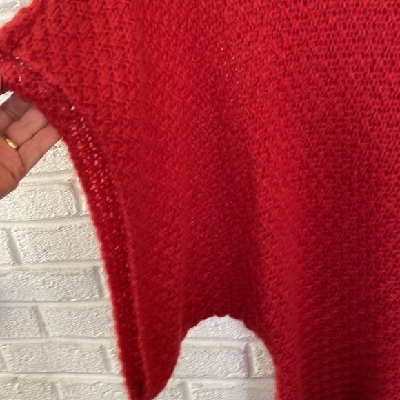 Wooden Ships Red Open Weave Dolman Batwing Sleeve Pullover - Picture 10 of 10